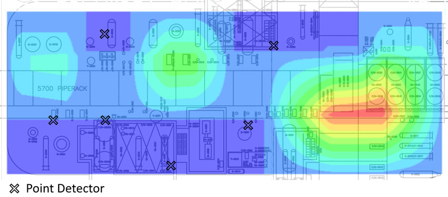 Figure 2. Detector Layout Heatmap using Geographic Method