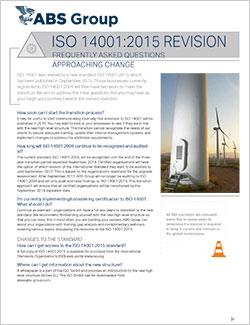 ISO 14001:2015 Transition - FAQs