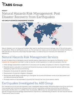 Natural Hazards Risk Management - Post Disaster Recovery from Earthquakes