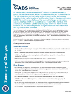 ISO 27001 Transition - Summary of Changes