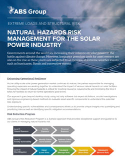 Natural Hazards Risk Management for the Solar Power Industry